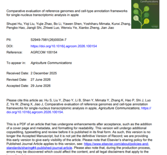 祝贺焦健，胡舒沛在Agriculture Communications（11.9 IF）上发文